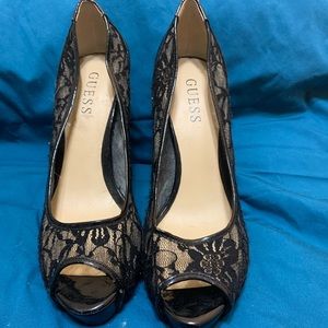 ******SOLD************Guess Black Lace High Heels